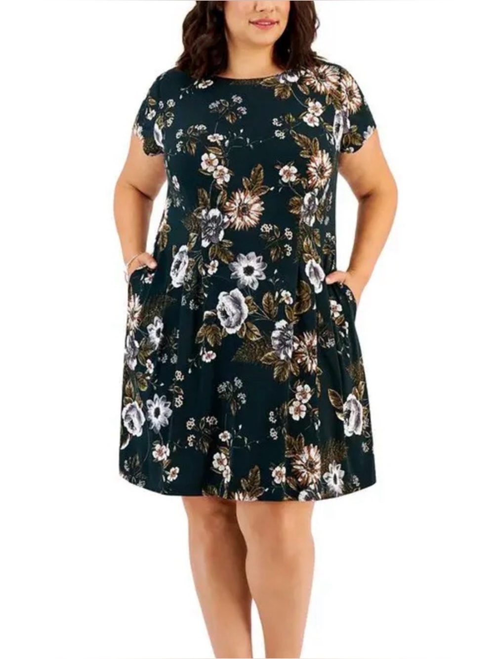 Connected Aperol Floral fit and flare dress NWT